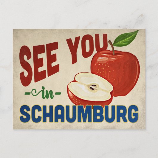 Schaumburg Illinois Apple - Vintage Travel Briefkaart (Voorkant)