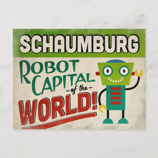 Schaumburg Illinois Robot - Funny  Briefkaart (Voorkant)