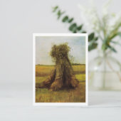 Schaven van tarwe in veld, Van Gogh Fine Art Briefkaart (Staand voorkant)