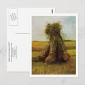 Schaven van tarwe in veld, Van Gogh Fine Art Briefkaart (Voorkant / Achterkant)