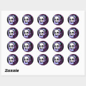 schedel 12 ronde sticker (Vel)