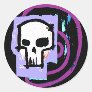 schedel 12 ronde sticker