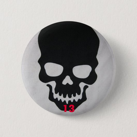 schedel 13 ronde button 5,7 cm (Voorkant)