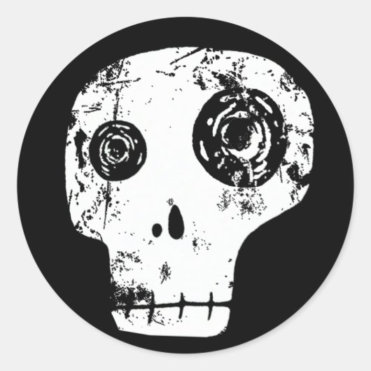 schedel 13 ronde sticker (Voorkant)