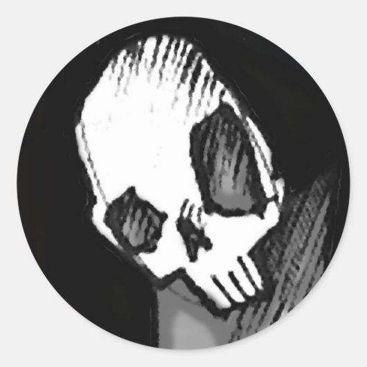 Schedel 14 ronde sticker (Voorkant)