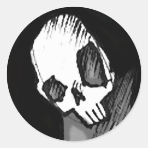schedel 14 ronde sticker