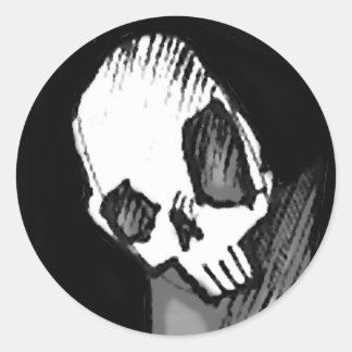Schedel 14 ronde sticker
