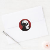 Schedel 15-rood ronde sticker (Envelop)