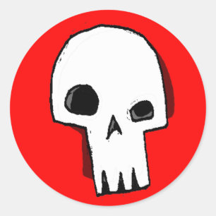 Schedel 16-rood ronde sticker