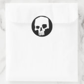schedel 20 ronde sticker (Tas)