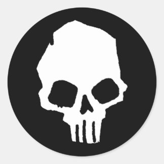 Schedel 25 ronde sticker