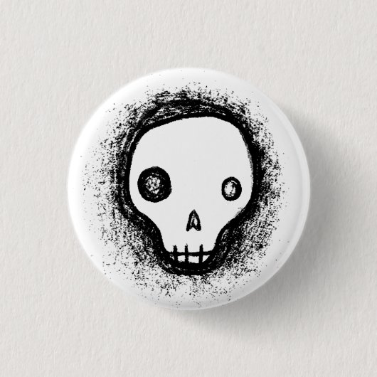 schedel 2 ronde button 3,2 cm (Voorkant)