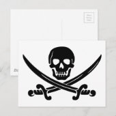 schedel-307778 schedel met zwarte omtrek van een briefkaart (Voorkant / Achterkant)