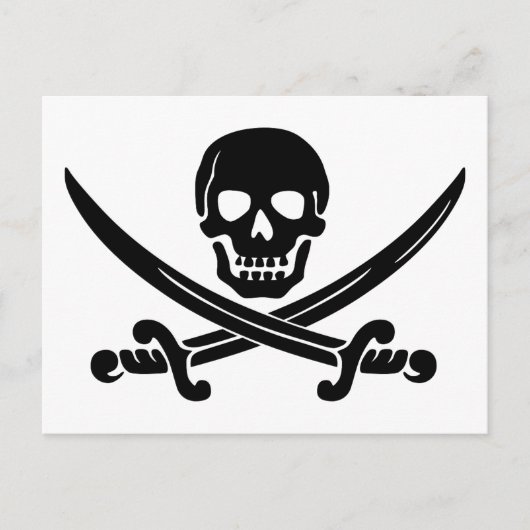 schedel-307778 schedel met zwarte omtrek van een briefkaart (Voorkant)