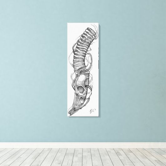 schedel 4 canvas afdruk (Insitu (Houten vloer))