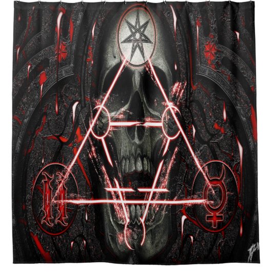 schedel 888 douchegordijn (Voorkant)