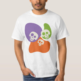 Schedel & Abstracte Blob Vorm Spooky Halloween Man T-shirt