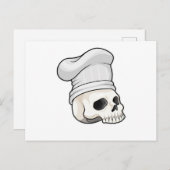 Schedel als kok met koksmuts briefkaart (Voorkant / Achterkant)