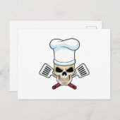 Schedel als kok met kookmuts briefkaart (Voorkant / Achterkant)