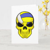 Schedel als Volleybalspeler met volleybal Kaart (Gele Bloem)