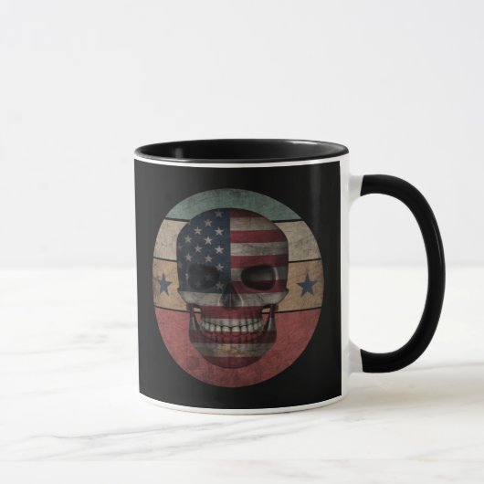 Schedel Amerikaanse vlag patriottisch cadeau Mok (Rechts)