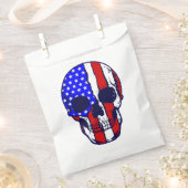 Schedel Amerikaanse vlag Skeleton Patriotisch Bedankzakje (Geknipt)