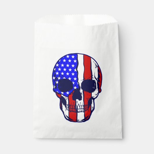 Schedel Amerikaanse vlag Skeleton Patriotisch Bedankzakje (Voorkant)