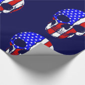 Schedel Amerikaanse vlag Skeleton Patriotisch Cadeaupapier (Hoek)
