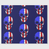 Schedel Amerikaanse vlag Skeleton Patriotisch Cadeaupapier (Vlak)