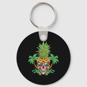 Schedel Ananas Aloha Stranden Hawaiaanse Bloemen Sleutelhanger