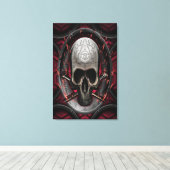 Schedel Ars longa Vita brevis Canvas Afdruk (Insitu (Houten vloer))