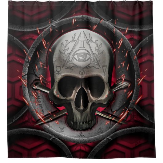 schedel Ars Longa Vita Brevis Douchegordijn (Voorkant)