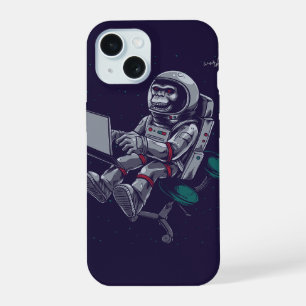Schedel Astronaut aan het Werk – Ruimte Gamer iPhone 15 Case