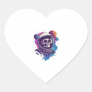 Schedel Astronaut Ontdekkingsreiziger Hart Sticker