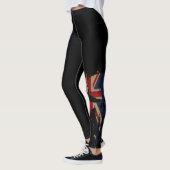 Schedel Australische vlag zwart Leggings (Links)