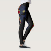 Schedel Australische vlag zwart Leggings (Rechts)