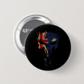 Schedel Australische vlag zwart Ronde Button 5,7 Cm (Voorkant /achterkant)