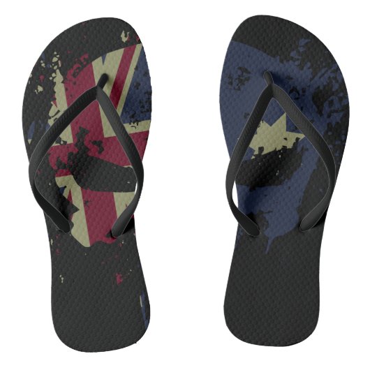 Schedel Australische vlag zwart Teenslippers (Voetbed)