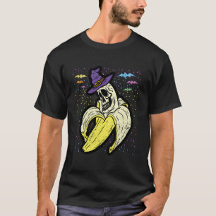Schedel Banaan Halloween Kostuum Skelet Botten Man T-shirt