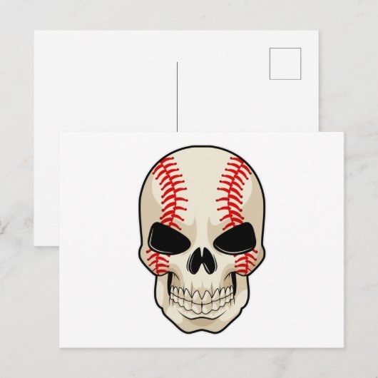 Schedel Baseball Sporten Briefkaart (Voorkant / Achterkant)