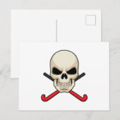 Schedel bij hockey met hockeystick briefkaart (Voorkant / Achterkant)