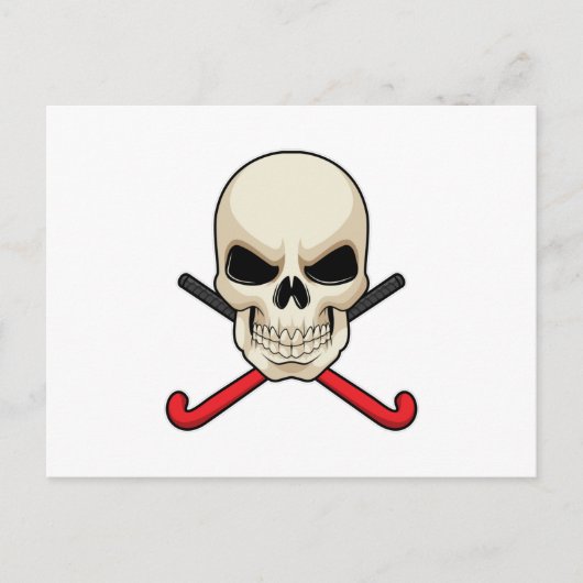 Schedel bij hockey met hockeystick briefkaart (Voorkant)
