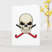 Schedel bij hockey met hockeystick kaart (Gele Bloem)