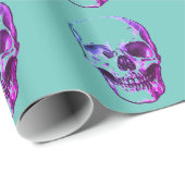 Schedel blauw cadeaupapier (Rol Hoek)