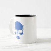 Schedel - Blauwe Schedel Skelet Hoofd Koffie Cup Tweekleurige Koffiemok (Voorkant links)