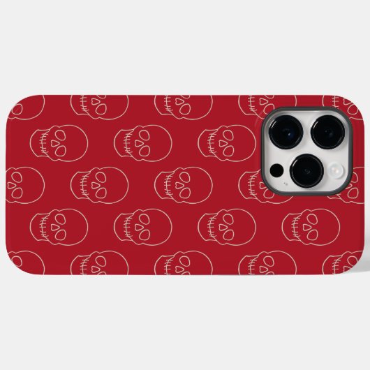 Schedel - bloedrood en botwit Case-Mate iPhone case (Achterkant (horizontaal))