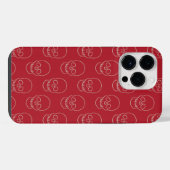 Schedel - bloedrood en botwit iPhone hoesje (Achterkant horizontaal)