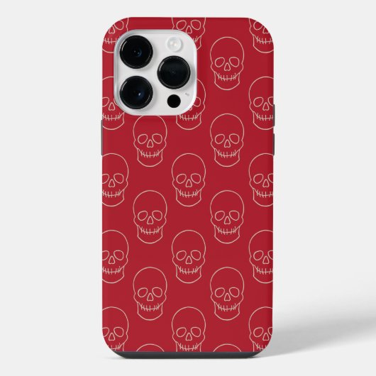 Schedel - bloedrood en botwit iPhone hoesje (Achterkant)