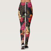 Schedel Bloemen Dag Dode Achtergrond Leggings (Achterkant)