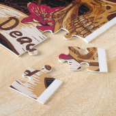 Schedel Bloemen Dag Dode Achtergrond Legpuzzel (Zijkant)